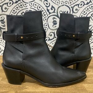 Frame Denim Black Leather Bootie